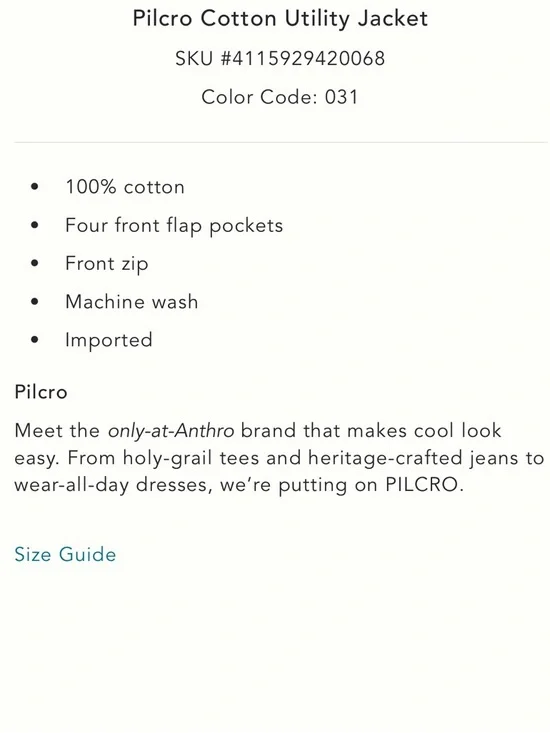 Anthropologie Pilcro cotton Utility Jacket size XL - Picture 15 of 16